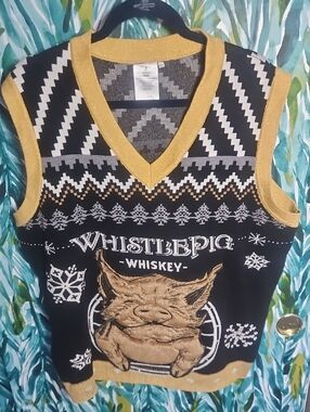 Whiskey Knit Vest - Black & Gold
